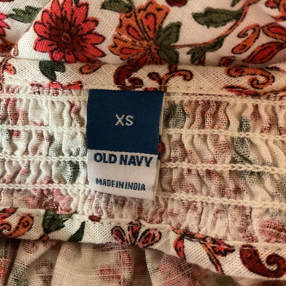 Cottagecore Puff-Sleeve Floral Printed Smocked Poet Swing Oversized Top Size XS - Picture 10 of 12